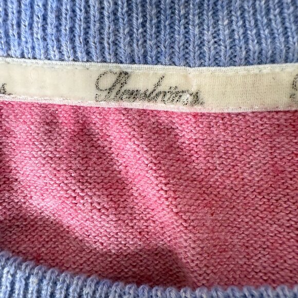 Stenstroms Cotton Cashmere Knit Sweater Pulloever Men's Size XXL Pink Blue - Picture 13 of 13